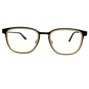 Bevel Sergey 6530 Eyeglasses Frames Black Gold Titanium Japan 52-20-145 MGST